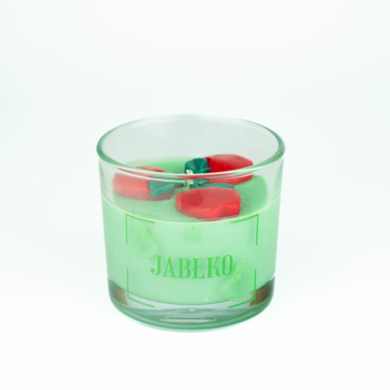 Świeca zapachowa Jabłko w szklanym słoiku – dekoracyjna świeca z aromatem jabłka