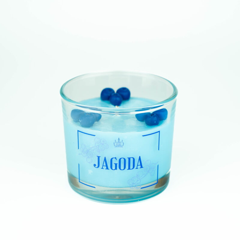Świeca Jagoda w szklanym słoiku – dekoracyjna świeca o zapachu jagód
