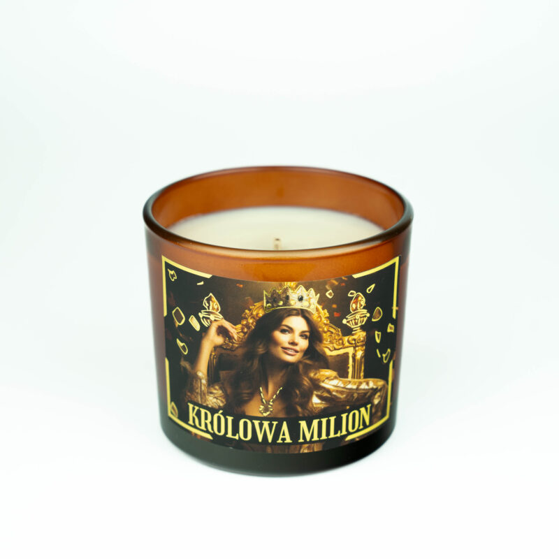 Naturalna świeca sojowa Królowa Milion – ręcznie robiona oraz elegancka dekoracja