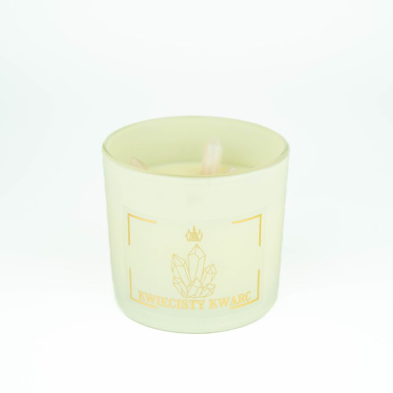 Świeca Kwiecisty Kwarc w szklanym słoju – kwiatowa świeca z nutami wina i irysa