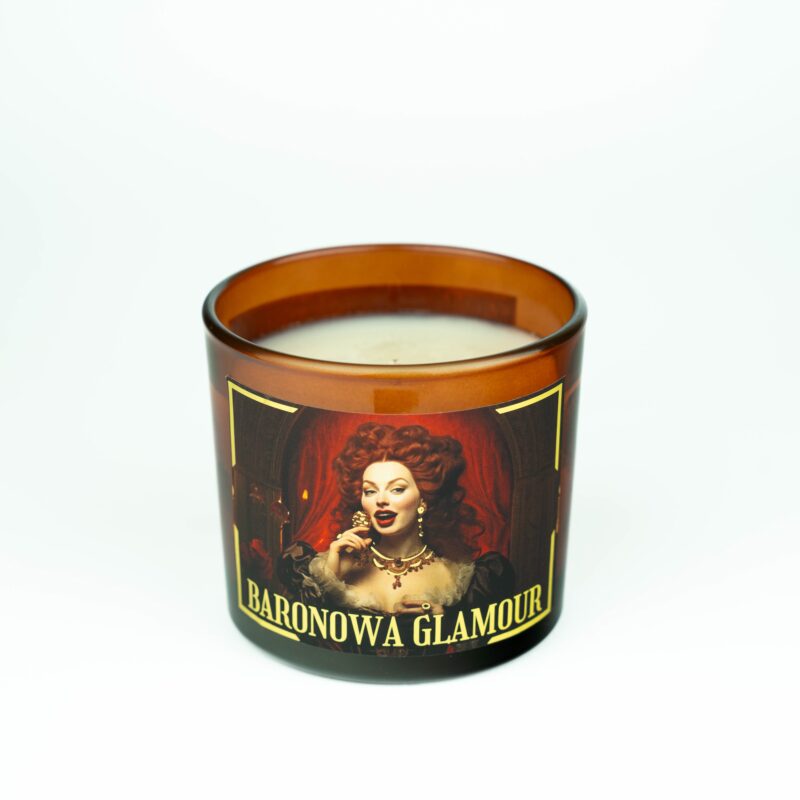 Naturalna świeca sojowa Baronowa Glamour z kolekcji Dwór Królewski – elegancja i blask